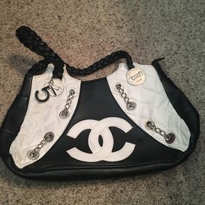 Black and white purse